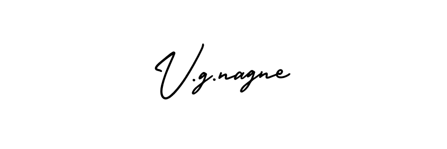 How to make V.g.nagne name signature. Use AmerikaSignatureDemo-Regular style for creating short signs online. This is the latest handwritten sign. V.g.nagne signature style 3 images and pictures png