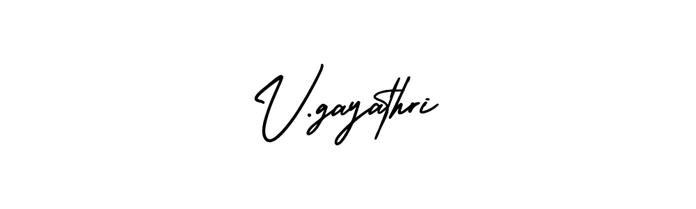 You should practise on your own different ways (AmerikaSignatureDemo-Regular) to write your name (V.gayathri) in signature. don't let someone else do it for you. V.gayathri signature style 3 images and pictures png