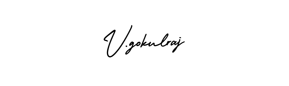 Create a beautiful signature design for name V.gokulraj. With this signature (AmerikaSignatureDemo-Regular) fonts, you can make a handwritten signature for free. V.gokulraj signature style 3 images and pictures png