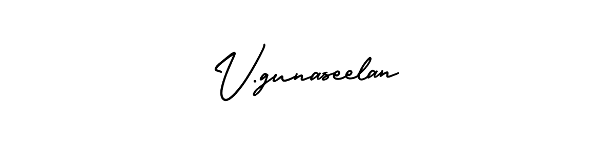 This is the best signature style for the V.gunaseelan name. Also you like these signature font (AmerikaSignatureDemo-Regular). Mix name signature. V.gunaseelan signature style 3 images and pictures png