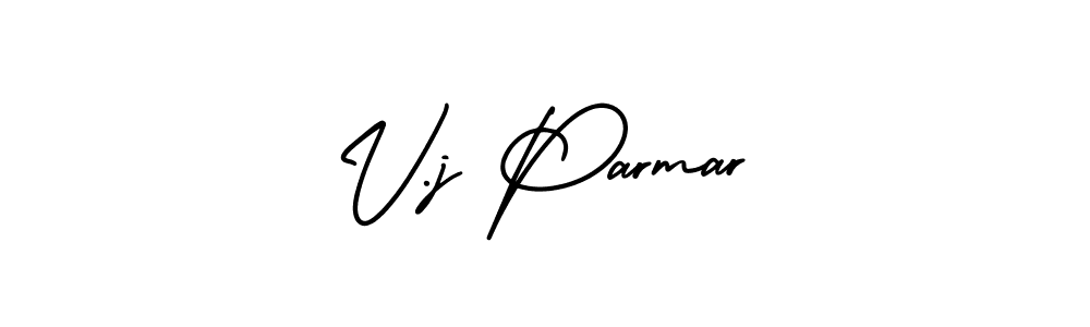 How to make V.j Parmar name signature. Use AmerikaSignatureDemo-Regular style for creating short signs online. This is the latest handwritten sign. V.j Parmar signature style 3 images and pictures png