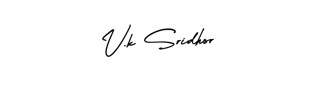 The best way (AmerikaSignatureDemo-Regular) to make a short signature is to pick only two or three words in your name. The name V.k Sridhsr include a total of six letters. For converting this name. V.k Sridhsr signature style 3 images and pictures png