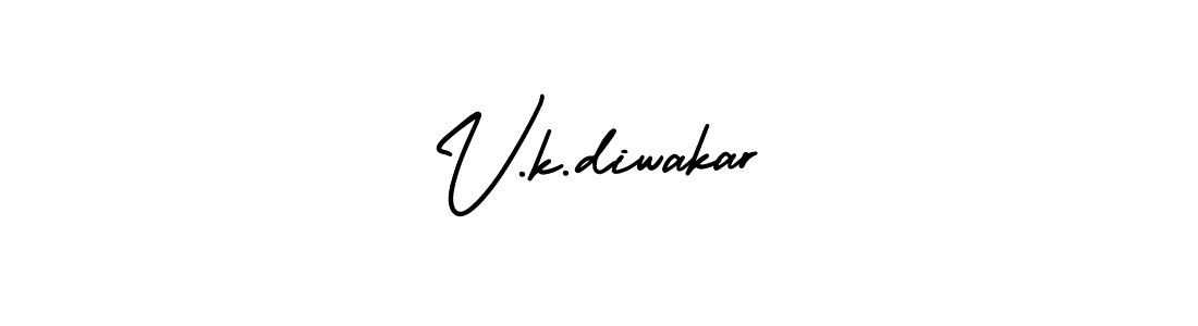 How to make V.k.diwakar name signature. Use AmerikaSignatureDemo-Regular style for creating short signs online. This is the latest handwritten sign. V.k.diwakar signature style 3 images and pictures png