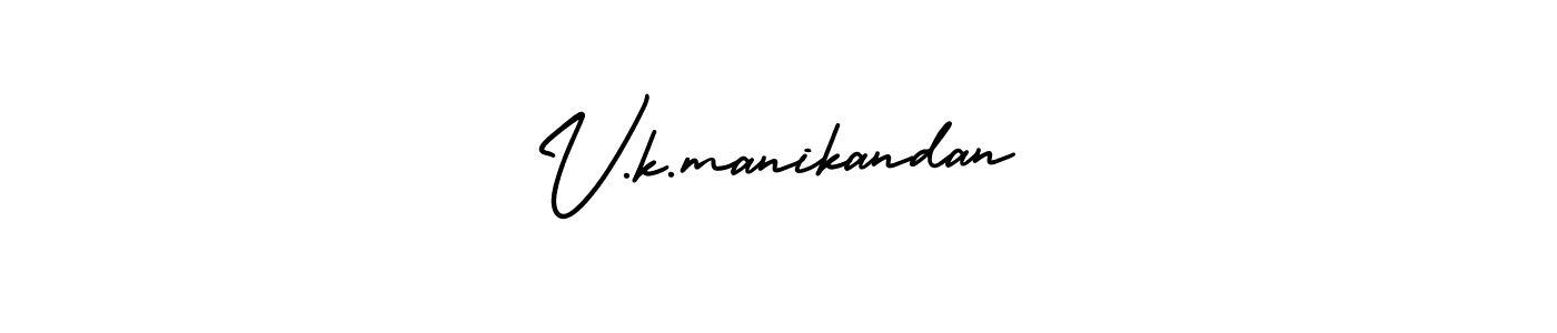 if you are searching for the best signature style for your name V.k.manikandan. so please give up your signature search. here we have designed multiple signature styles  using AmerikaSignatureDemo-Regular. V.k.manikandan signature style 3 images and pictures png