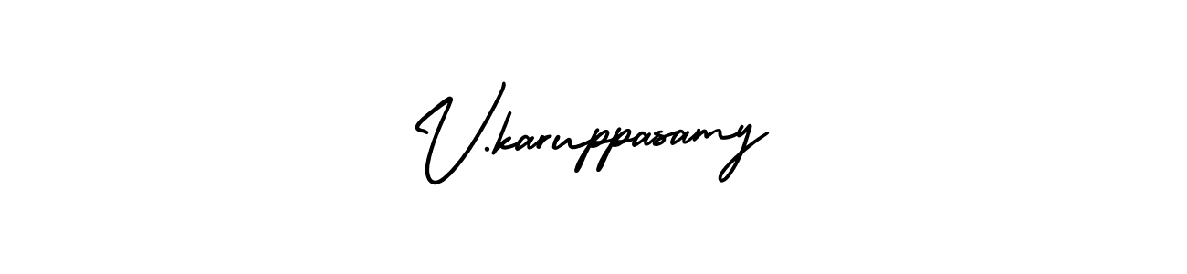 if you are searching for the best signature style for your name V.karuppasamy. so please give up your signature search. here we have designed multiple signature styles  using AmerikaSignatureDemo-Regular. V.karuppasamy signature style 3 images and pictures png