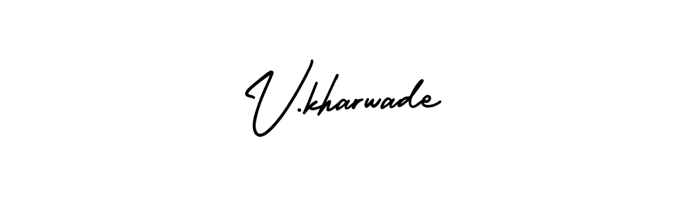 How to Draw V.kharwade signature style? AmerikaSignatureDemo-Regular is a latest design signature styles for name V.kharwade. V.kharwade signature style 3 images and pictures png