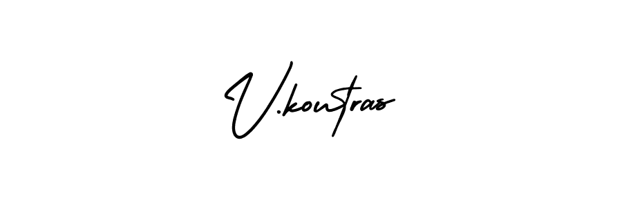 Create a beautiful signature design for name V.koutras. With this signature (AmerikaSignatureDemo-Regular) fonts, you can make a handwritten signature for free. V.koutras signature style 3 images and pictures png