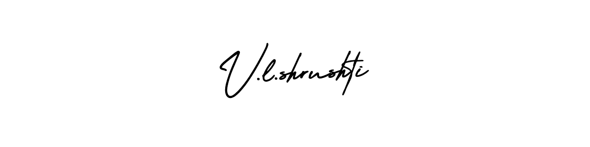 Also You can easily find your signature by using the search form. We will create V.l.shrushti name handwritten signature images for you free of cost using AmerikaSignatureDemo-Regular sign style. V.l.shrushti signature style 3 images and pictures png