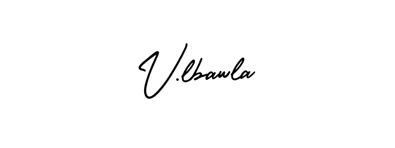 The best way (AmerikaSignatureDemo-Regular) to make a short signature is to pick only two or three words in your name. The name V.lbawla include a total of six letters. For converting this name. V.lbawla signature style 3 images and pictures png