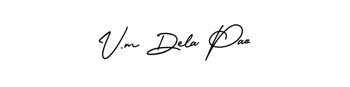 AmerikaSignatureDemo-Regular is a professional signature style that is perfect for those who want to add a touch of class to their signature. It is also a great choice for those who want to make their signature more unique. Get V.m Dela Paz name to fancy signature for free. V.m Dela Paz signature style 3 images and pictures png