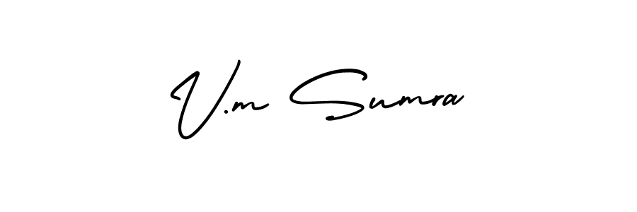 Design your own signature with our free online signature maker. With this signature software, you can create a handwritten (AmerikaSignatureDemo-Regular) signature for name V.m Sumra. V.m Sumra signature style 3 images and pictures png
