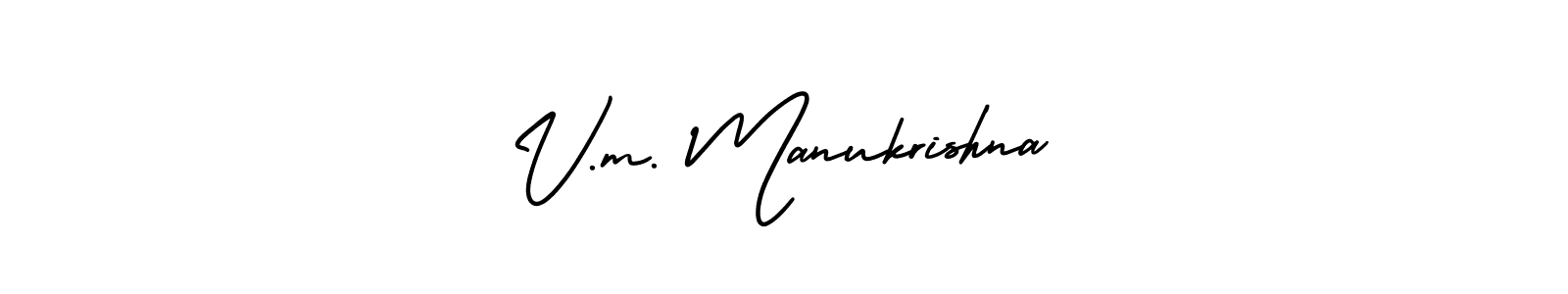 Make a short V.m. Manukrishna signature style. Manage your documents anywhere anytime using AmerikaSignatureDemo-Regular. Create and add eSignatures, submit forms, share and send files easily. V.m. Manukrishna signature style 3 images and pictures png