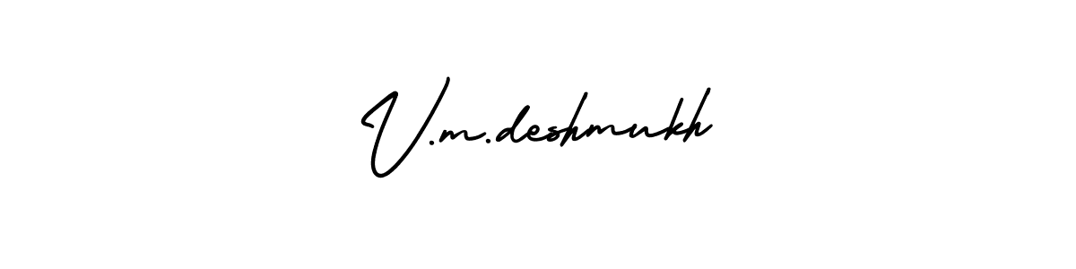 V.m.deshmukh stylish signature style. Best Handwritten Sign (AmerikaSignatureDemo-Regular) for my name. Handwritten Signature Collection Ideas for my name V.m.deshmukh. V.m.deshmukh signature style 3 images and pictures png