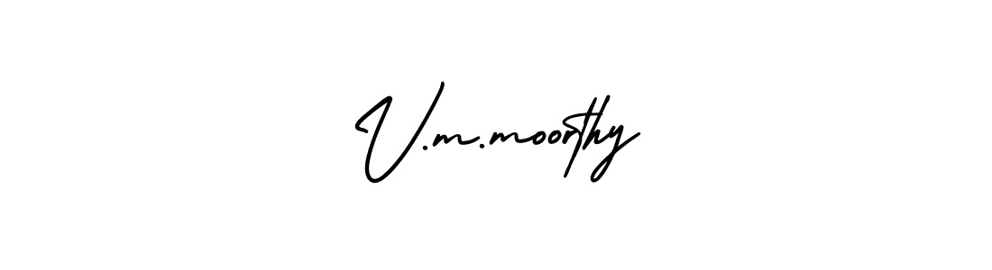 Design your own signature with our free online signature maker. With this signature software, you can create a handwritten (AmerikaSignatureDemo-Regular) signature for name V.m.moorthy. V.m.moorthy signature style 3 images and pictures png