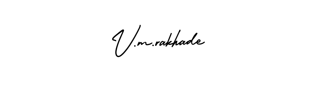 How to make V.m.rakhade signature? AmerikaSignatureDemo-Regular is a professional autograph style. Create handwritten signature for V.m.rakhade name. V.m.rakhade signature style 3 images and pictures png