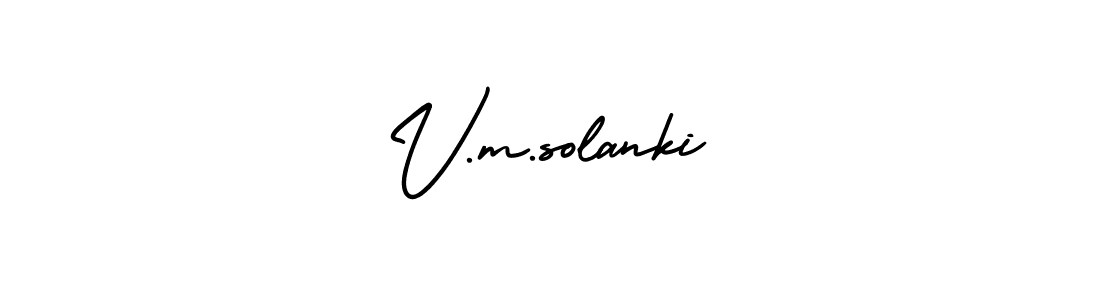 Design your own signature with our free online signature maker. With this signature software, you can create a handwritten (AmerikaSignatureDemo-Regular) signature for name V.m.solanki. V.m.solanki signature style 3 images and pictures png