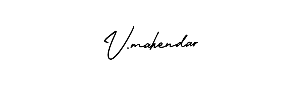 Use a signature maker to create a handwritten signature online. With this signature software, you can design (AmerikaSignatureDemo-Regular) your own signature for name V.mahendar. V.mahendar signature style 3 images and pictures png