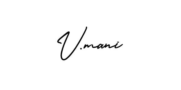 Also we have V.mani name is the best signature style. Create professional handwritten signature collection using AmerikaSignatureDemo-Regular autograph style. V.mani signature style 3 images and pictures png