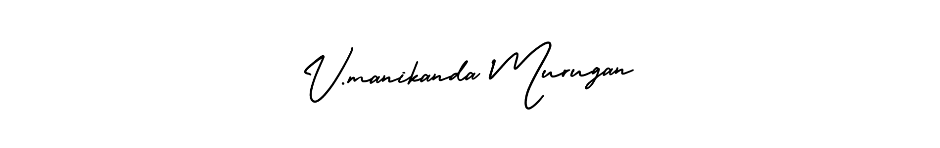 You should practise on your own different ways (AmerikaSignatureDemo-Regular) to write your name (V.manikanda Murugan) in signature. don't let someone else do it for you. V.manikanda Murugan signature style 3 images and pictures png