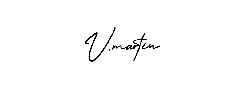 The best way (AmerikaSignatureDemo-Regular) to make a short signature is to pick only two or three words in your name. The name V.martin include a total of six letters. For converting this name. V.martin signature style 3 images and pictures png