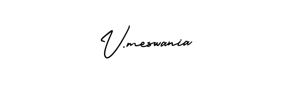 Also we have V.meswania name is the best signature style. Create professional handwritten signature collection using AmerikaSignatureDemo-Regular autograph style. V.meswania signature style 3 images and pictures png