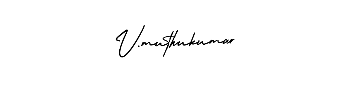 Design your own signature with our free online signature maker. With this signature software, you can create a handwritten (AmerikaSignatureDemo-Regular) signature for name V.muthukumar. V.muthukumar signature style 3 images and pictures png