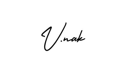 Create a beautiful signature design for name V.nak. With this signature (AmerikaSignatureDemo-Regular) fonts, you can make a handwritten signature for free. V.nak signature style 3 images and pictures png