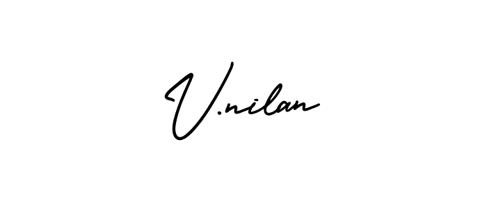 Create a beautiful signature design for name V.nilan. With this signature (AmerikaSignatureDemo-Regular) fonts, you can make a handwritten signature for free. V.nilan signature style 3 images and pictures png