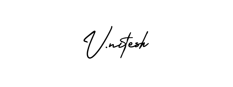 Also we have V.nitesh name is the best signature style. Create professional handwritten signature collection using AmerikaSignatureDemo-Regular autograph style. V.nitesh signature style 3 images and pictures png