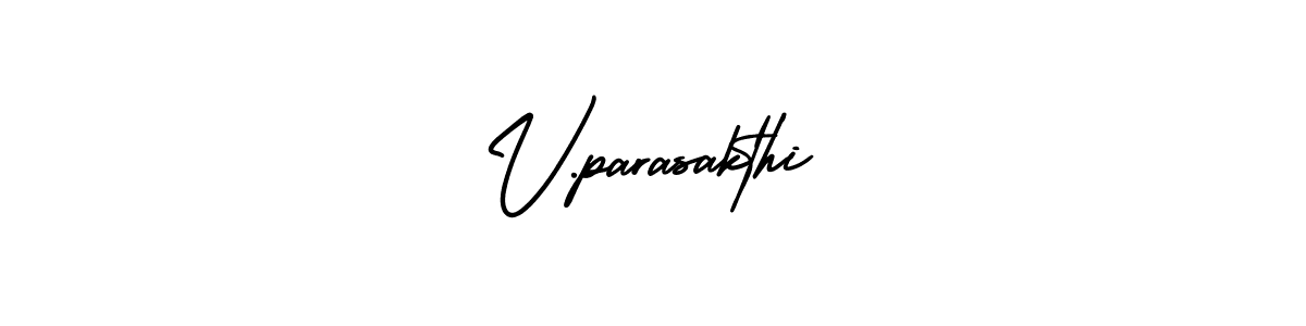 Make a beautiful signature design for name V.parasakthi. With this signature (AmerikaSignatureDemo-Regular) style, you can create a handwritten signature for free. V.parasakthi signature style 3 images and pictures png