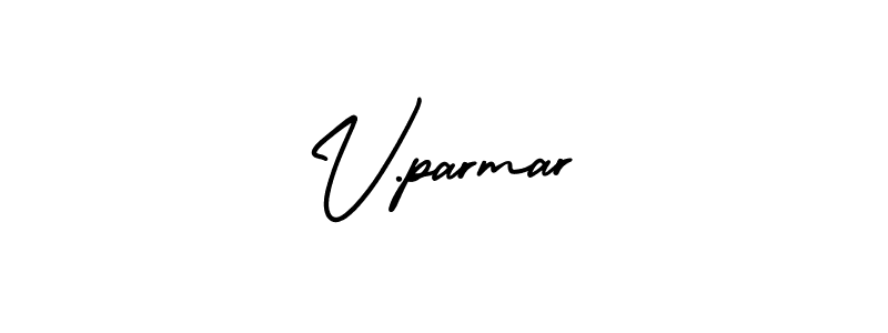 Also You can easily find your signature by using the search form. We will create V.parmar name handwritten signature images for you free of cost using AmerikaSignatureDemo-Regular sign style. V.parmar signature style 3 images and pictures png