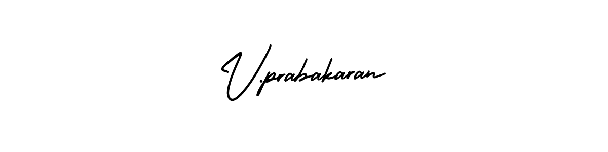 How to make V.prabakaran name signature. Use AmerikaSignatureDemo-Regular style for creating short signs online. This is the latest handwritten sign. V.prabakaran signature style 3 images and pictures png