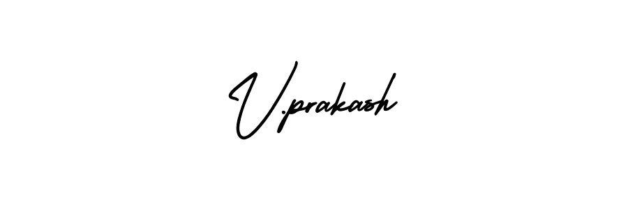 Use a signature maker to create a handwritten signature online. With this signature software, you can design (AmerikaSignatureDemo-Regular) your own signature for name V.prakash. V.prakash signature style 3 images and pictures png