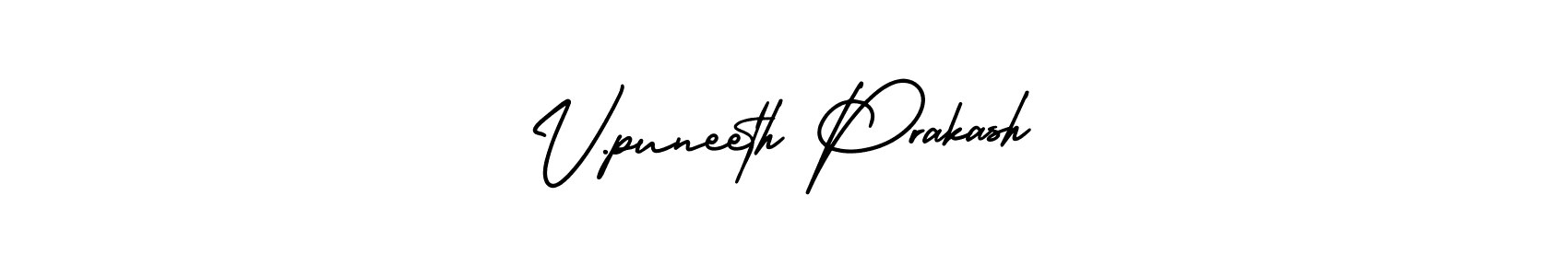 How to Draw V.puneeth Prakash signature style? AmerikaSignatureDemo-Regular is a latest design signature styles for name V.puneeth Prakash. V.puneeth Prakash signature style 3 images and pictures png