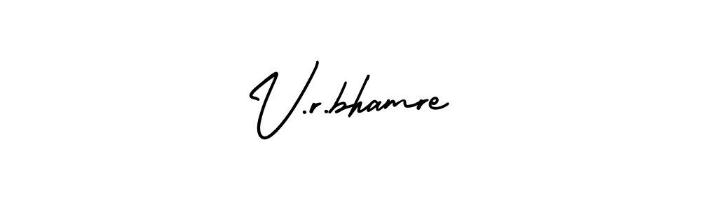 AmerikaSignatureDemo-Regular is a professional signature style that is perfect for those who want to add a touch of class to their signature. It is also a great choice for those who want to make their signature more unique. Get V.r.bhamre name to fancy signature for free. V.r.bhamre signature style 3 images and pictures png