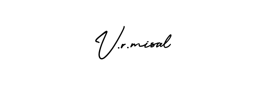 How to Draw V.r.misal signature style? AmerikaSignatureDemo-Regular is a latest design signature styles for name V.r.misal. V.r.misal signature style 3 images and pictures png