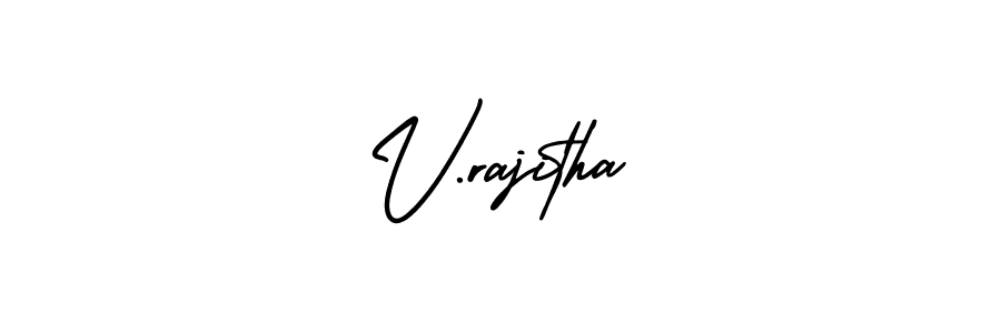 How to make V.rajitha signature? AmerikaSignatureDemo-Regular is a professional autograph style. Create handwritten signature for V.rajitha name. V.rajitha signature style 3 images and pictures png