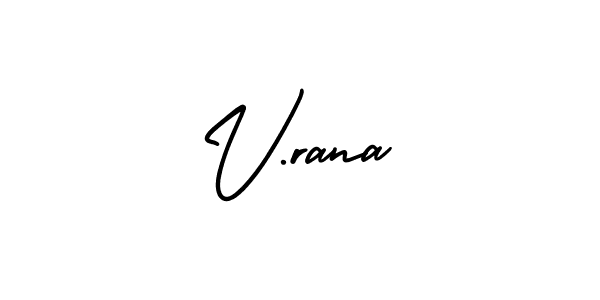 Make a beautiful signature design for name V.rana. With this signature (AmerikaSignatureDemo-Regular) style, you can create a handwritten signature for free. V.rana signature style 3 images and pictures png