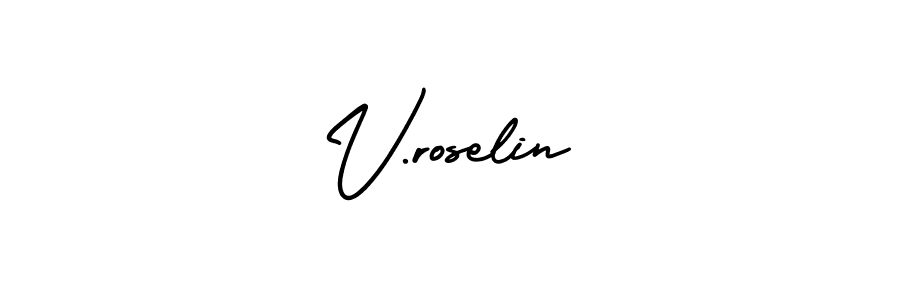 You can use this online signature creator to create a handwritten signature for the name V.roselin. This is the best online autograph maker. V.roselin signature style 3 images and pictures png