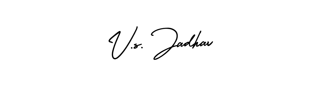 Design your own signature with our free online signature maker. With this signature software, you can create a handwritten (AmerikaSignatureDemo-Regular) signature for name V.s. Jadhav. V.s. Jadhav signature style 3 images and pictures png