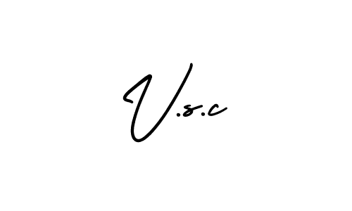 How to make V.s.c name signature. Use AmerikaSignatureDemo-Regular style for creating short signs online. This is the latest handwritten sign. V.s.c signature style 3 images and pictures png