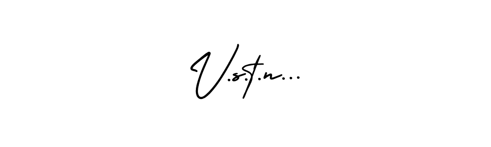 The best way (AmerikaSignatureDemo-Regular) to make a short signature is to pick only two or three words in your name. The name V.s.t.n... include a total of six letters. For converting this name. V.s.t.n... signature style 3 images and pictures png