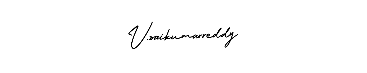 The best way (AmerikaSignatureDemo-Regular) to make a short signature is to pick only two or three words in your name. The name V.saikumarreddy include a total of six letters. For converting this name. V.saikumarreddy signature style 3 images and pictures png