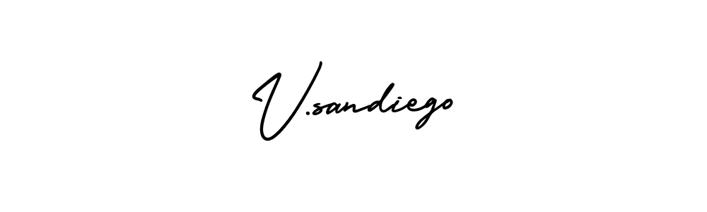 V.sandiego stylish signature style. Best Handwritten Sign (AmerikaSignatureDemo-Regular) for my name. Handwritten Signature Collection Ideas for my name V.sandiego. V.sandiego signature style 3 images and pictures png