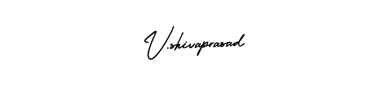 You should practise on your own different ways (AmerikaSignatureDemo-Regular) to write your name (V.shivaprasad) in signature. don't let someone else do it for you. V.shivaprasad signature style 3 images and pictures png