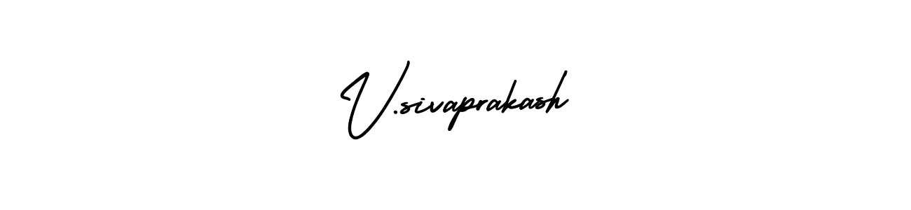 Use a signature maker to create a handwritten signature online. With this signature software, you can design (AmerikaSignatureDemo-Regular) your own signature for name V.sivaprakash. V.sivaprakash signature style 3 images and pictures png