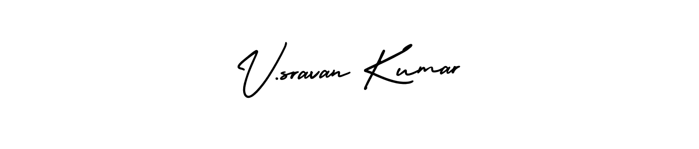 AmerikaSignatureDemo-Regular is a professional signature style that is perfect for those who want to add a touch of class to their signature. It is also a great choice for those who want to make their signature more unique. Get V.sravan Kumar name to fancy signature for free. V.sravan Kumar signature style 3 images and pictures png