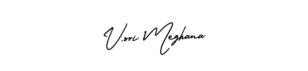 AmerikaSignatureDemo-Regular is a professional signature style that is perfect for those who want to add a touch of class to their signature. It is also a great choice for those who want to make their signature more unique. Get V.sri Meghana name to fancy signature for free. V.sri Meghana signature style 3 images and pictures png