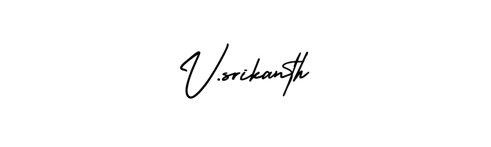 Design your own signature with our free online signature maker. With this signature software, you can create a handwritten (AmerikaSignatureDemo-Regular) signature for name V.srikanth. V.srikanth signature style 3 images and pictures png