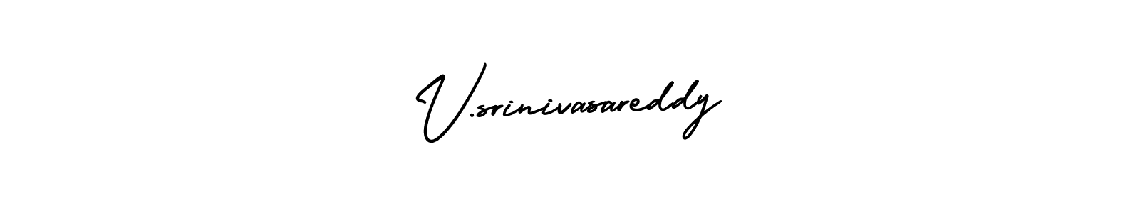 Use a signature maker to create a handwritten signature online. With this signature software, you can design (AmerikaSignatureDemo-Regular) your own signature for name V.srinivasareddy. V.srinivasareddy signature style 3 images and pictures png